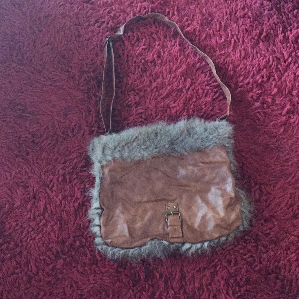 Fur Trimmed Handbag